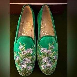 NIB Stubbs and Wootton Green Plumbago Eden Slippers Size 8.5!!!